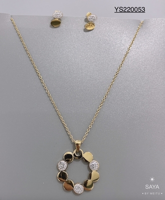 Ensemble de bijoux en acier inoxydable personnalisé Ensemble de collier et de boucles d'oreilles en or
