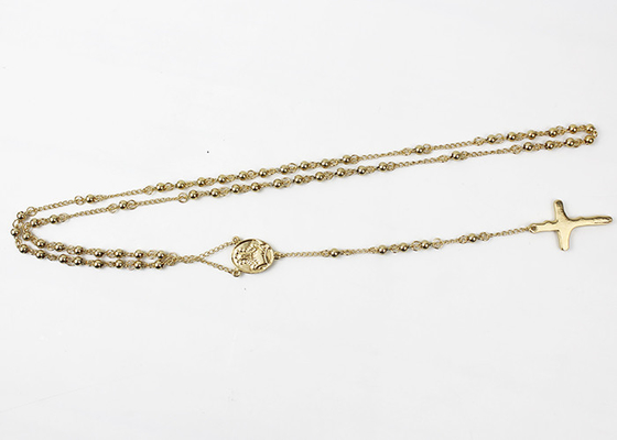 Chine Collier religieux catholique de bijoux de croix de Jésus de chapelet avec la perle d'acier inoxydable fournisseur