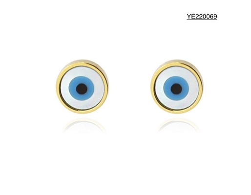 Boucles d'oreilles en or en acier inoxydable Evil Eye Boucles d'oreilles à la mode de luxe Blue Eye