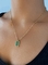Collier pendentif en pierre verte carrée de colliers de mode d'acier inoxydable de cru 18k