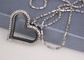 Style de mode de taille adapté aux besoins du client par collier en forme de coeur en cristal de pendentif d'amour de diamant fournisseur