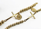 Les bijoux polis brillants faits sur commande de croix de Jésus perlent le bracelet de charme de lien fournisseur