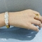 Bracelet de style européen et américain Bracelet en acier inoxydable Bracelet incrusté à rayures verticales