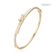 X Lettre Full Rhinestone Luxury Gold Bangles Bracelet à pression en or 14 carats en acier inoxydable
