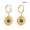 Boucles d'oreilles rondes en turquoise de luxe Low Key Boucles d'oreilles pendantes en acier inoxydable K Gold