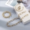 Bracelet à breloques en or 14 carats à la mode américaine Bracelet à boucle en or simple de style INS