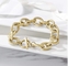 Bracelet à breloques en or 14 carats à la mode américaine Bracelet à boucle en or simple de style INS