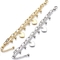 Bracelet de cheville en or 14 carats avec chaîne à la main et gland multicouche en acier inoxydable de 16 cm