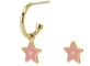 Boucles d'oreilles créoles étoile enfantine rose mignonne Boucles d'oreilles en acier inoxydable en or 18 carats