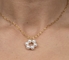Collier de bijoux de couple de fiançailles chaîne en or avec pendentif cercle de perles