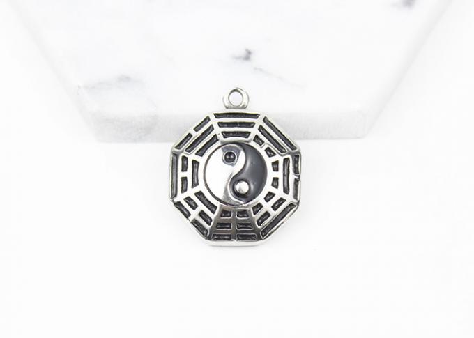 Collier chinois de pendant d'amulette de bavardage de Yin Yang de bijoux de mode d'acier inoxydable de culture