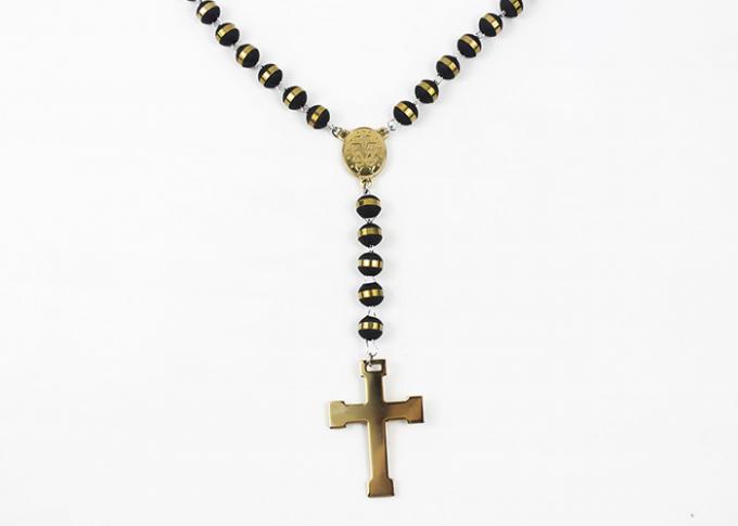 Le silicone pendant d'acier inoxydable de Jésus-Christ de mode de crucifix croisé de bijoux perle le collier