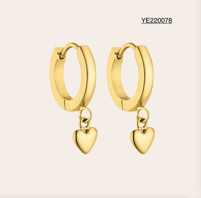 Boucles d'oreilles pendantes en forme de cœur en or polyvalentes