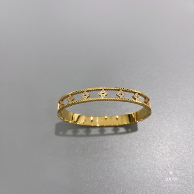 L'or de Madame Stainless Steel Bangle a creusé le kaléidoscope marqueté avec Diamond Bracelet