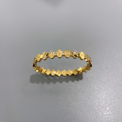 Abeille mon bracelet de fermoir d'acier inoxydable de bracelet de fausses pierres d'or de Honey Series 18k