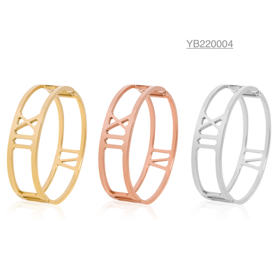 Bracelet double anneau design L Word Bracelet en or 18 carats et acier inoxydable