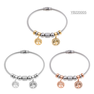 Bracelets en acier inoxydable de style de luxe de marque de niche P mot marque desgin bracelet