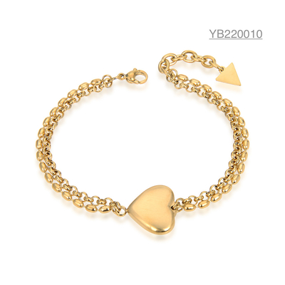 Niche Bijoux de marque de luxe Bracelet en forme de coeur en or 24 carats Cadeau de la Saint-Valentin