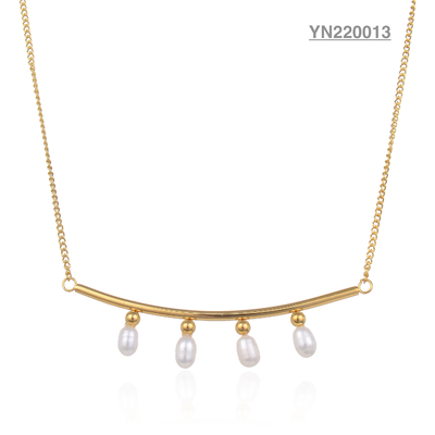 Collier pendentif orné de perles blanches de marque de luxe 4 collier en acier inoxydable