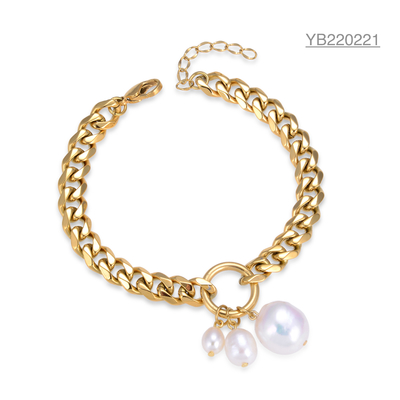 Saya Gold Strass Bracelet Socialite Brand Pearl Pendant Bracelet