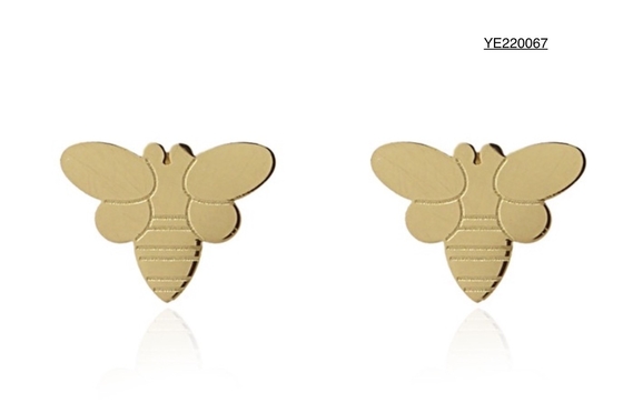 Boucles d'oreilles abeille en argent de luxe simples