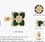 Boucles d'oreille du jour d'oxalide petite oseille de la CZ de la boucle d'oreille quatre de feuille de trèfle de St Patrick en pierre de vert pour les bijoux irlandais de femmes