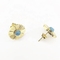 l'or 18K a plaqué les boucles d'oreille bleues de cadeau de Daisy Ear Stud For Women de turquoise de synthétique de bijoux d'acier inoxydable