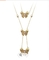 l'or 18K a plaqué les colliers pendants d'accessoires de papillon de Zircon de rose de chaîne de double de bijoux d'acier inoxydable