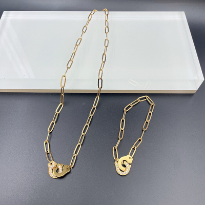 Dernière étoile en acier inoxydable de couleur or, collier, bracelet avec Cnc Cz pour femme