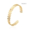 Ouvrez le bracelet en acier inoxydable réglable de feuille d'or des bracelets 18k de concepteur de femmes pour Madame