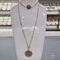 Ensemble de bijoux de marque de luxe en acier inoxydable Sun Pattern Bracelet collier pendentif