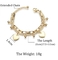 Bracelet de cheville en or 14 carats avec chaîne à la main et gland multicouche en acier inoxydable de 16 cm