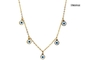 Bijoux pendentif coquillage en or 18 carats 45 cm collier pendentif pompon oeil du diable bleu