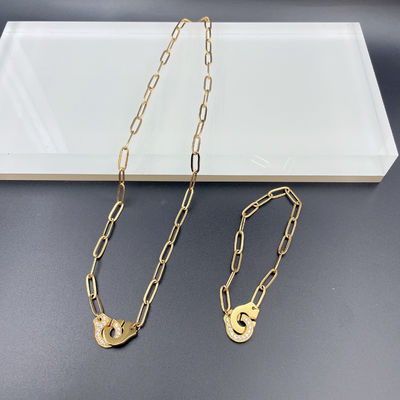 Dernière étoile en acier inoxydable de couleur or, collier, bracelet avec Cnc Cz pour femme