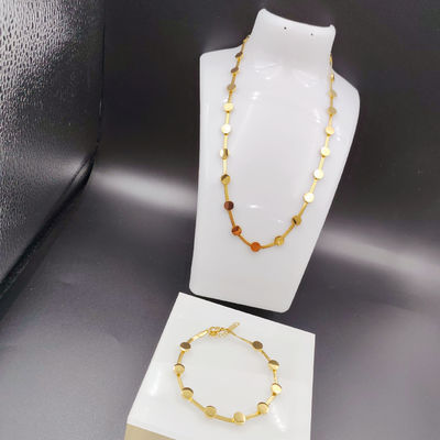 Nouvelle arrivée à la mode High Polish La plus récente couleur dorée Boucle d'oreille en acier inoxydable, Collier, Bracelet pour Dame
